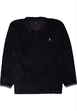 Vintage 90's Jordan Fleece Jumper Quarter Zip Pullover Black