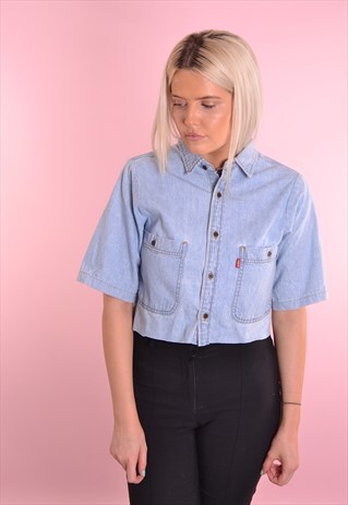 LEVI'S CROPPED DENIM SHIRT GRL739