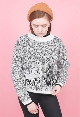 VINTAGE DOG PATTERNED JUMPER /R1122