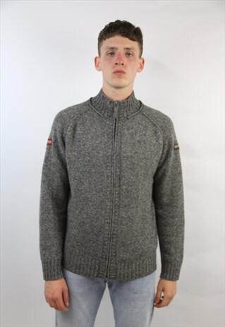 VINTAGE NAPAPIJRI ZIP-UP WOOLEN JUMPER