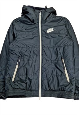 Men's Nike Fleece Lined Padded Jacket In Black Size Medium
