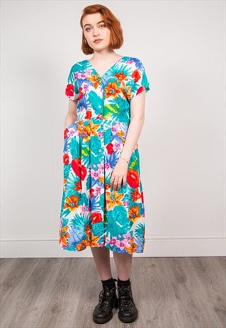VINTAGE 90'S FLORAL MIDI DRESS