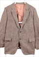 VINTAGE 90'S HARRIS TWEED BLAZER TWEED WOOL JACKET BROWN