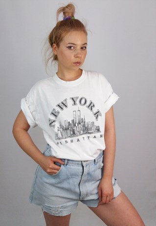 VINTAGE 90'S RETRO NEW YORK BIG LOGO UNISEX T-SHIRT