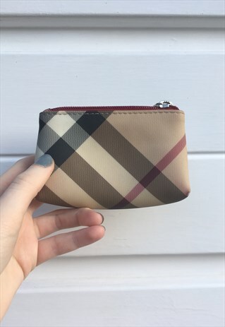 WOMENS BURBERRY PURSE BEIGE SUPER NOVA CHECK COIN PURSE