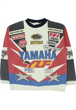 Vintage 90's Yamaha Sweatshirt Yamaha YLF Crewneck Blue,Zip 