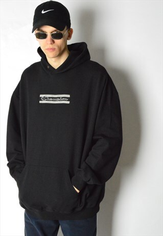REWORKED BLACK MINIMLAIST X CHAMPION HOODIE