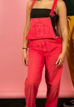 80s vintage red dungarees by Just In