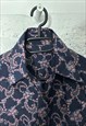 70S FLORAL WING COLLAR SHIRT / TOP - XS