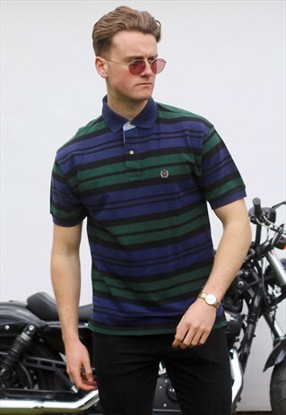 TOMMY HILFIGER USA 90S STRIPED VINTAGE POLO NECK