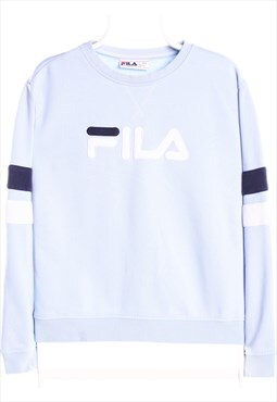 Fila 90's Crewneck Spellout Sweatshirt Large Blue