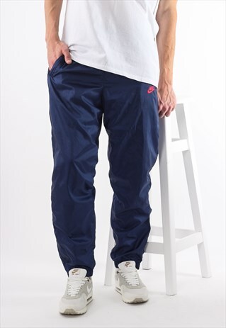 VINTAGE NIKE TRACKSUIT PANTS 90S BLUE