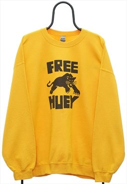 Vintage Free Huey Graphic Yellow Sweatshirt Mens