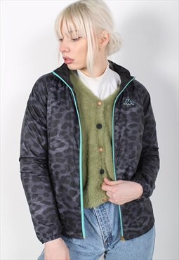 Vintage Kappa Leopard Print Shell Jacket Multi