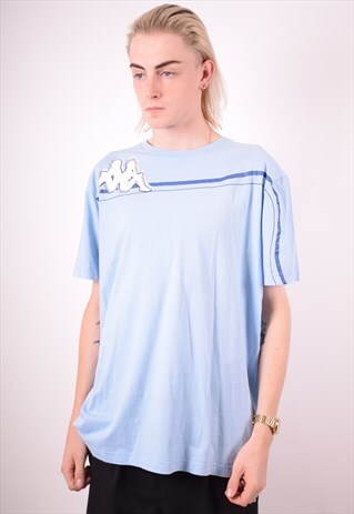 KAPPA MENS VINTAGE T-SHIRT TOP XXL BLUE 90S