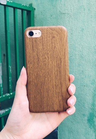 WOOD LOOK PHONE CASE - BROWN