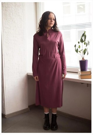 VINTAGE 80'S PURPLE MIDI DRESS