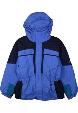 Vintage 90's Columbia Windbreaker Hooded Full Zip Up Blue,