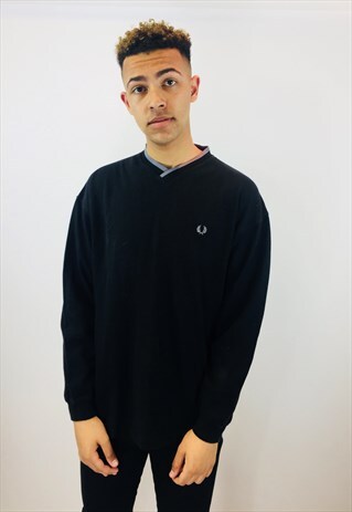 90S BLACK FRED PERRY LONG SLEEVE T SHIRT