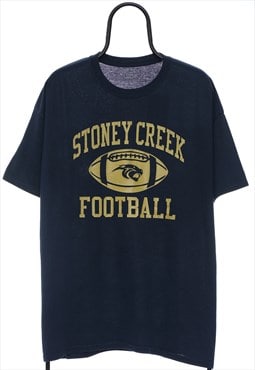 Vintage Stoney Creek Football Graphic Navy TShirt Womens