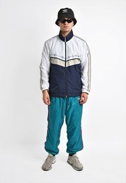 Sport vintage Y2K shell jacket white blue men's