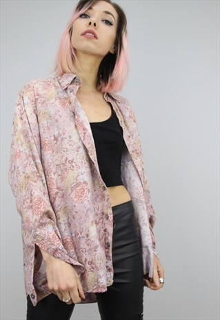 VINTAGE 80S/90S OVERSIZED PATTERNED SHIRT
