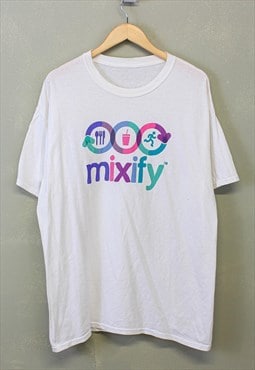 Vintage Mixify Graphic T Shirt White Short Sleeve 90s