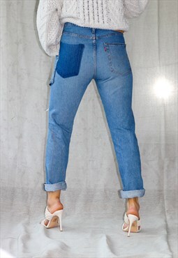 LEVI'S 1990's 501 Reworked Slim Fit Blue Levi Jeans