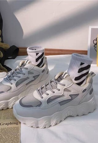REFLECTIVE PLATFORM SNEAKERS