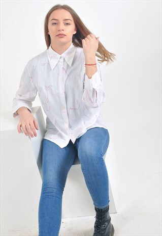 VINTAGE EMBROIDERED SHIRT IN WHITE