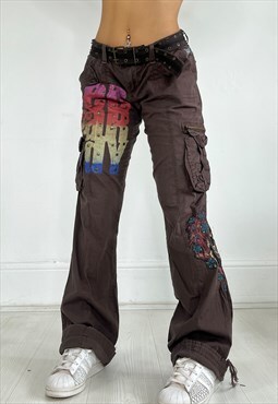 Vintage Y2k Ed Hardy Cargo Pants Trousers Lightweight Grunge