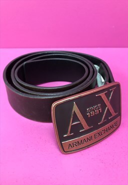 Armani Exchange Belt Brown Leather 