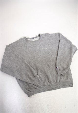VINTAGE 90S CHAMPION GREY MARLE LOGO SWEATSHIRT