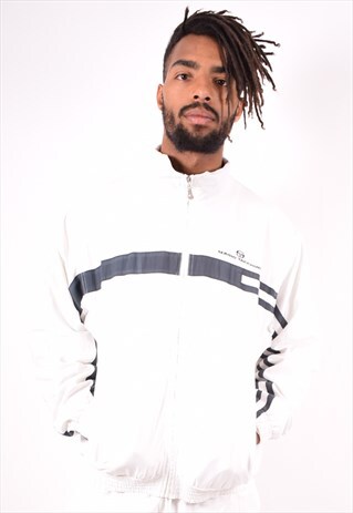 SERGIO TACCHINI MENS VINTAGE FULL TRACKSUIT LARGE WHITE 90S
