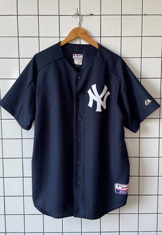 VTG Starter New York Yankees Brown Blue MLB Baseball Jersey Size 2XL