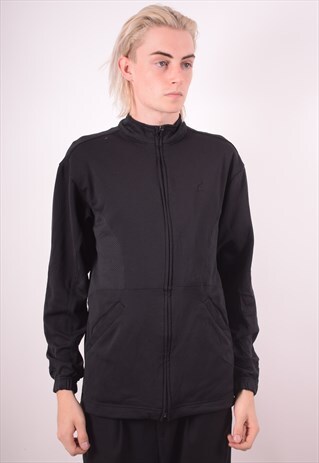 JORDAN MENS VINTAGE TRACKSUIT TOP JACKET MEDIUM BLACK 90S