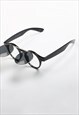 STEAMPUNK FLIP UP CIRCULAR GLASSES - BLACK/SILVER