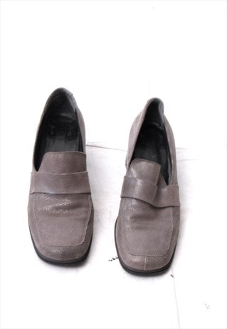 90s Chunky Heel Gray Shoes UK5'5