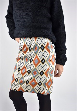 VINTAGE 90S GEO PRINT PENCIL SKIRT
