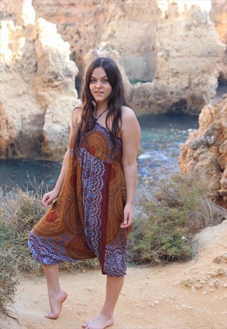 FAIRTRADE ORANGE MANDALA JUMPSUIT / HAREMS