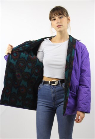 VINTAGE FILA PURPLE FLEECE LINED 90S JACKET