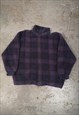 Vintage 90s Abstract Fleece Purple Checked Patterned