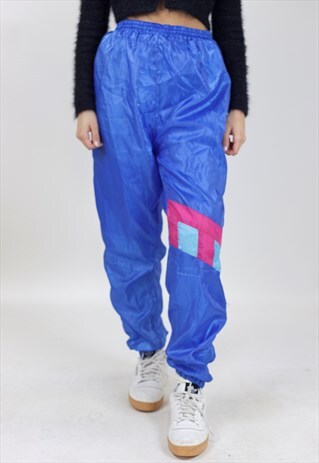 VINTAGE 90S BLUE SHELL TRACKSUIT BOTTOMS