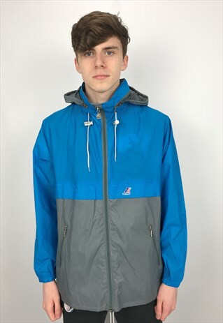 90S VINTAGE K-WAY PACKABLE FESTIVAL RAIN JACKET MAC