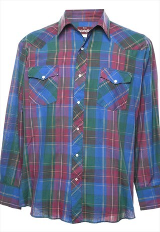 VINTAGE WRANGLER CHECKED SHIRT - L