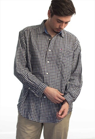 VINTAGE TOMMY HILFIGER LOGO FLANNEL SHIRT 90S M 10.1