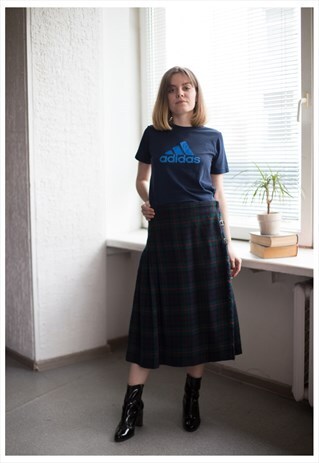 VINTAGE 70'S MULTICOLOUR PLEATED WOOL KILT SKIRT