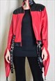 Y2K RED BLACK FAUX LEATHER GOTHIC SUBVERSIVE RACING JACKET