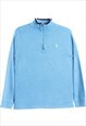 Ralph Lauren 90's Quarter Zip Ribbed Jumper / Sweater Large 