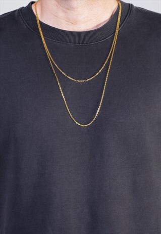 54 FLORAL DOUBLE LAYER NECKLACE CHAIN - GOLD